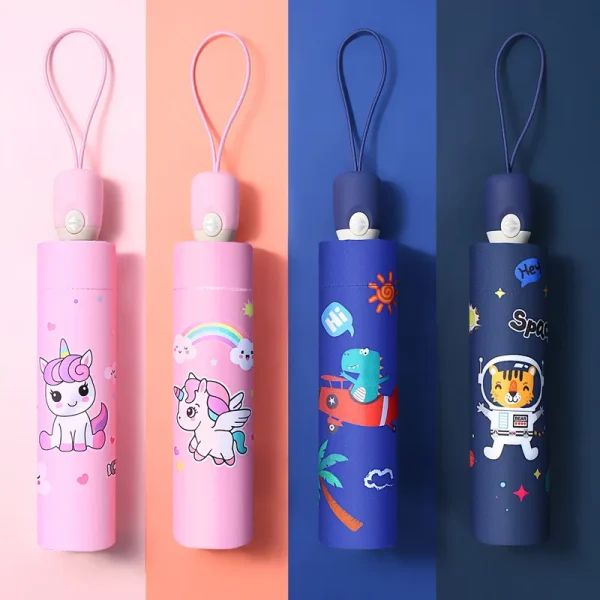 Parapluie automatique enfant licorne, dinosaure ou tigre