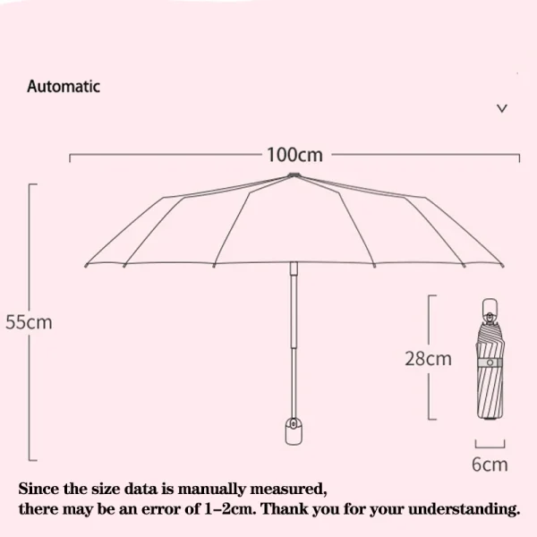 Parapluie automatique enfant licorne, dinosaure ou tigre : détail