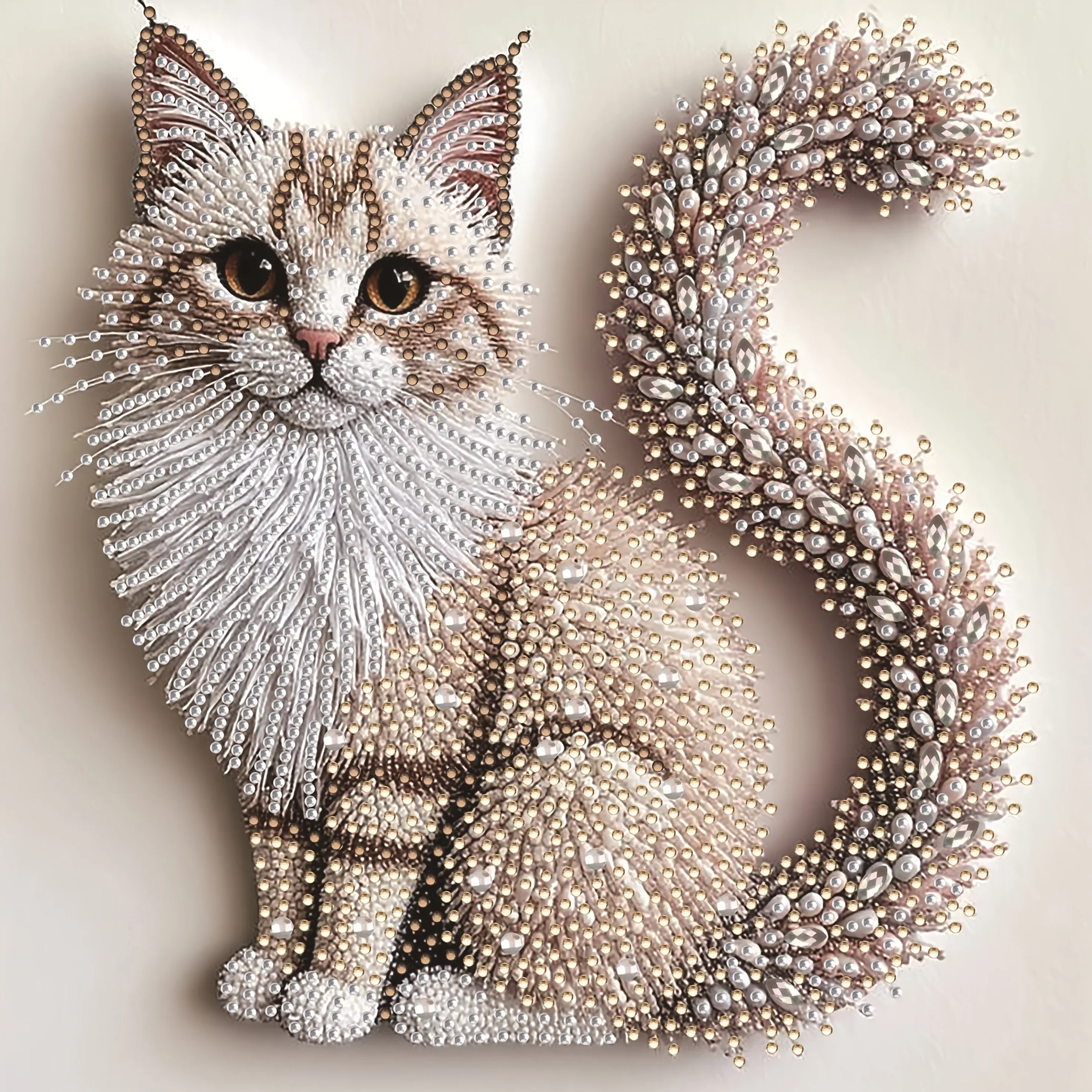 Peinture diamant chat moelleux, 30 × 30 cm