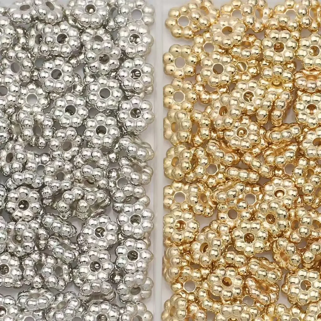 Perles intercalaires flocons, 200 pièces : détail