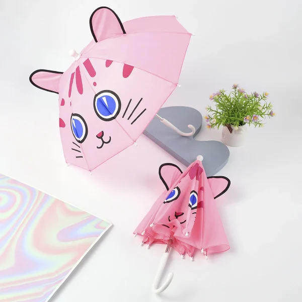 Petit parapluie chat rose