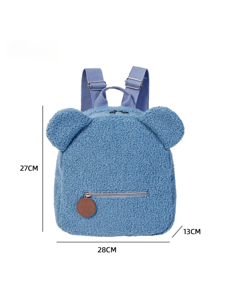 Petit sac à dos ourson en moumoute : détail