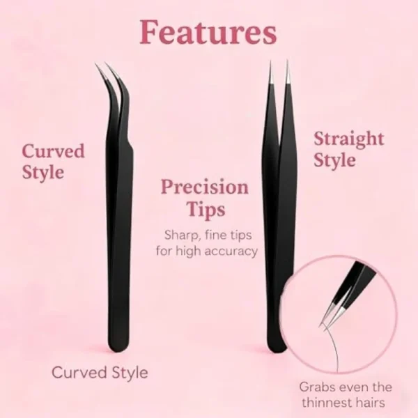 Pince de précision pour nail art et cils : détail