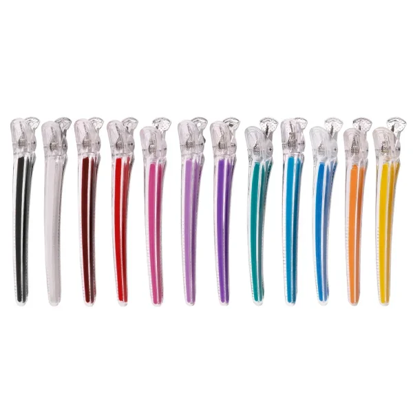 Pinces de coiffure translucides, lot de 12
