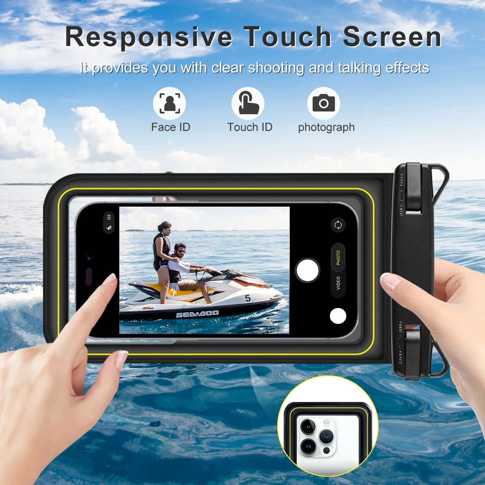 Pochette étanche pour téléphone avec cordon