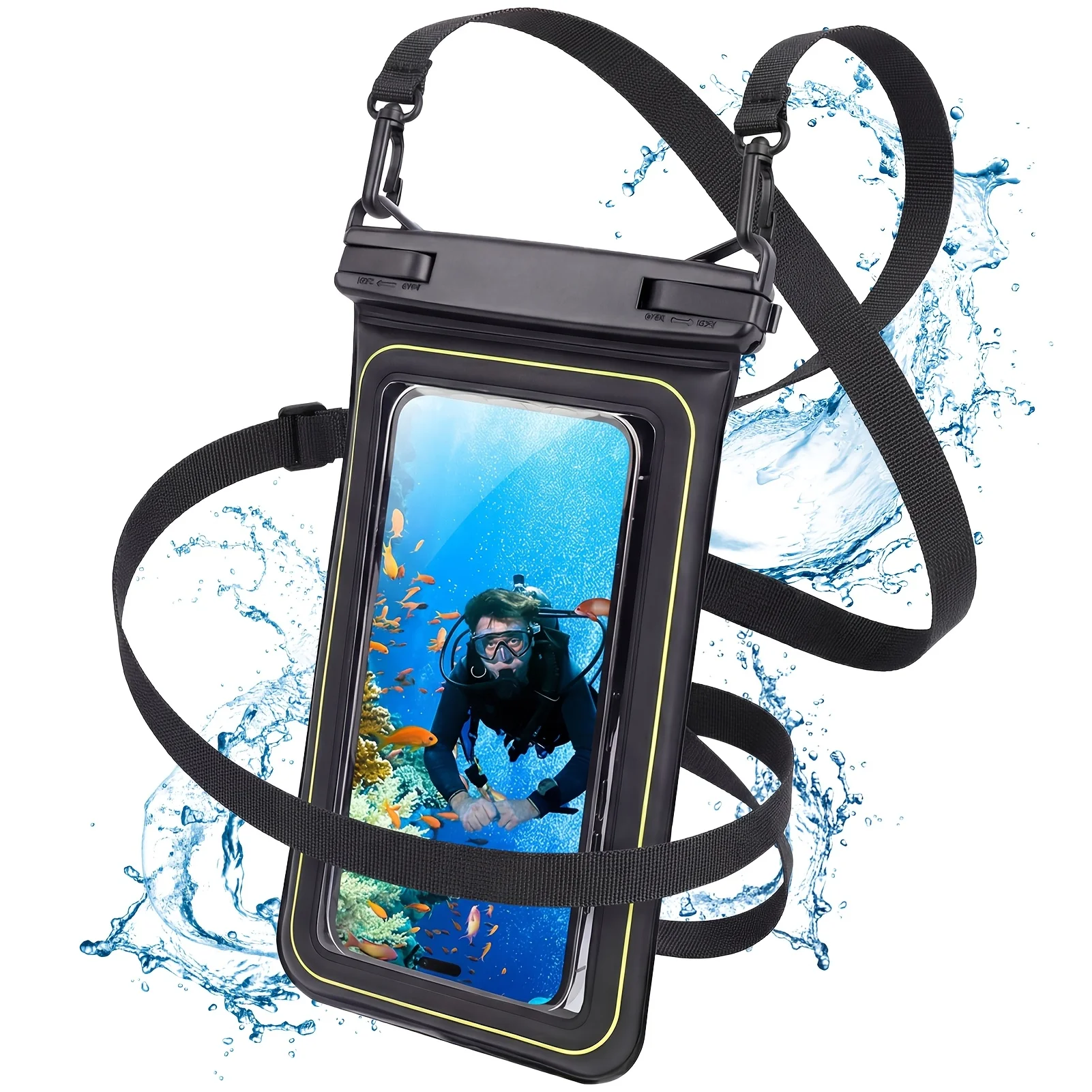 Pochette étanche pour téléphone avec cordon : détail