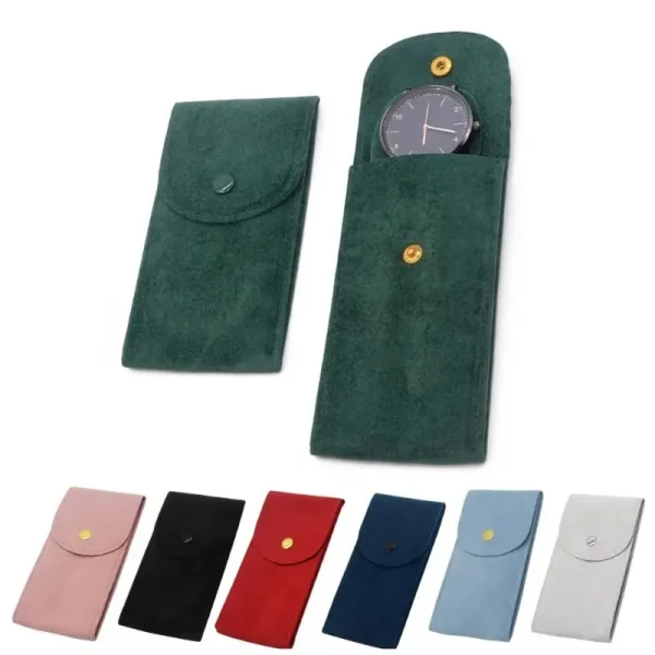 Pochette de montre en suédine