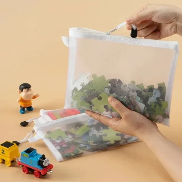 Pochettes de rangement en maille pour puzzles et jouets