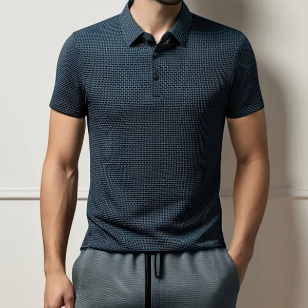Polo en maille gaufrée respirante
