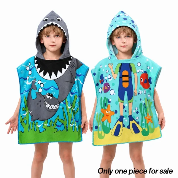 Poncho de bain à capuche enfant