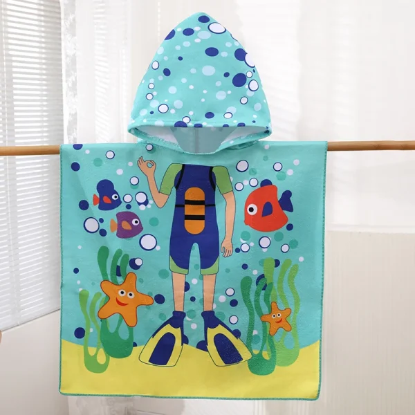 Poncho de bain à capuche enfant : détail