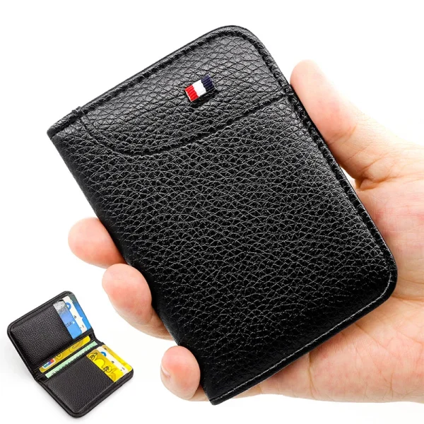 Porte-cartes fin en cuir synthétique