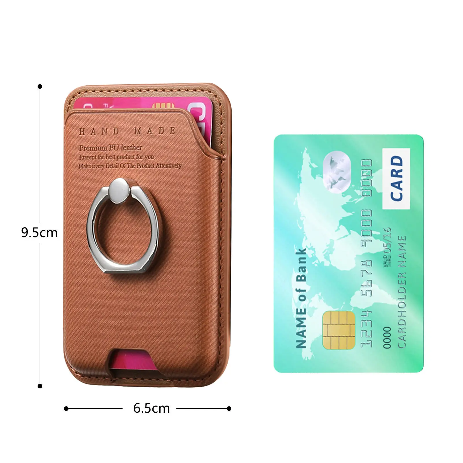 Porte-cartes magnétique à anneau : détail