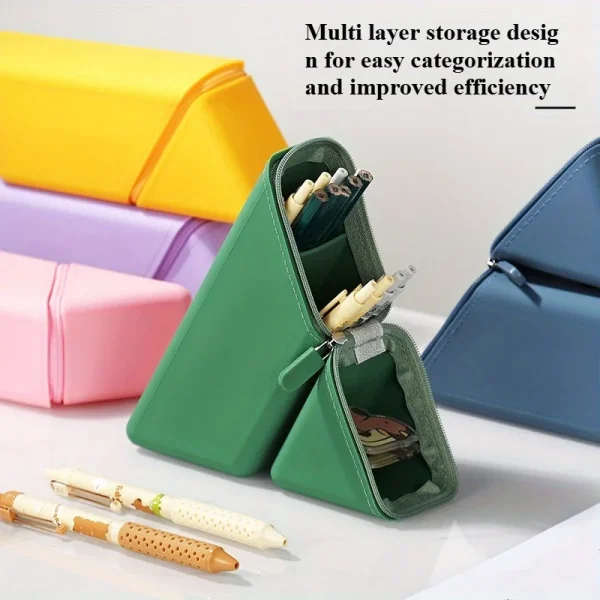 Porte-stylos pliable en silicone : détail