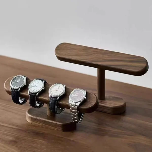 Présentoir à montres en bois couleur noyer