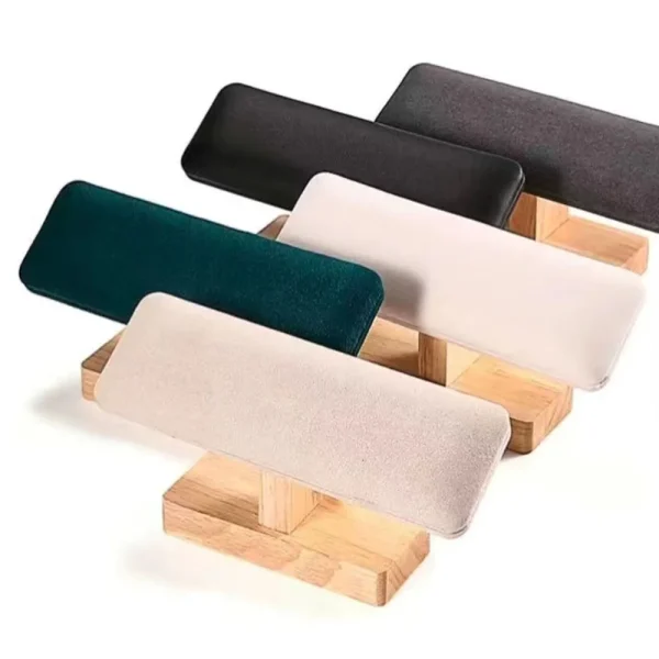 Présentoir en T en bois gainé velours ou cuir