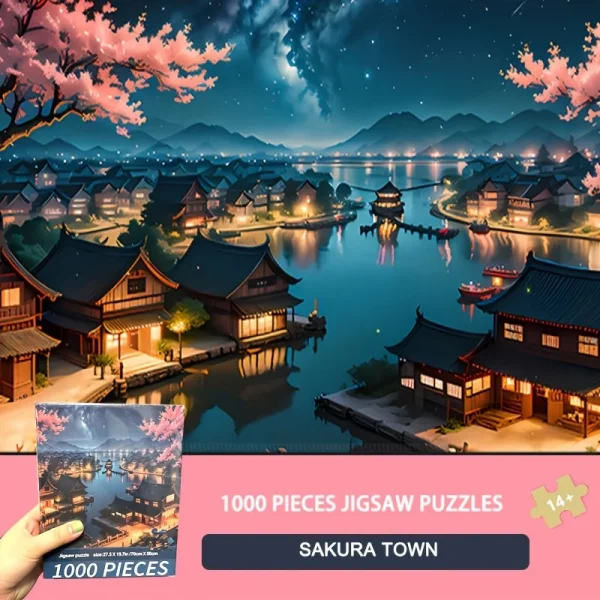 Puzzle 1000 pièces village japonais de nuit