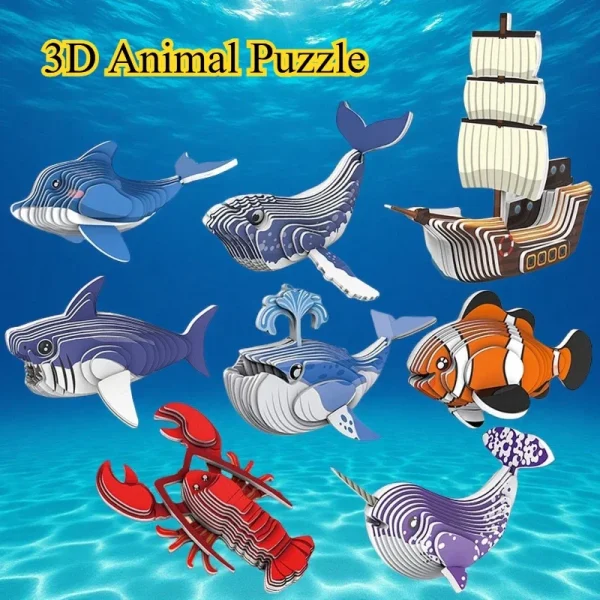 Puzzle 3D en papier animaux à assembler