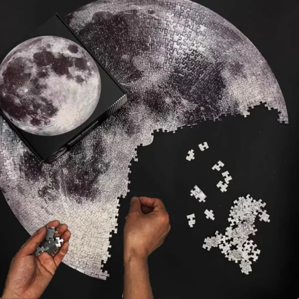 Puzzle rond 1000 pièces Lune ou Terre