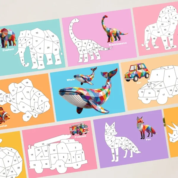 Puzzles d'autocollants géométriques