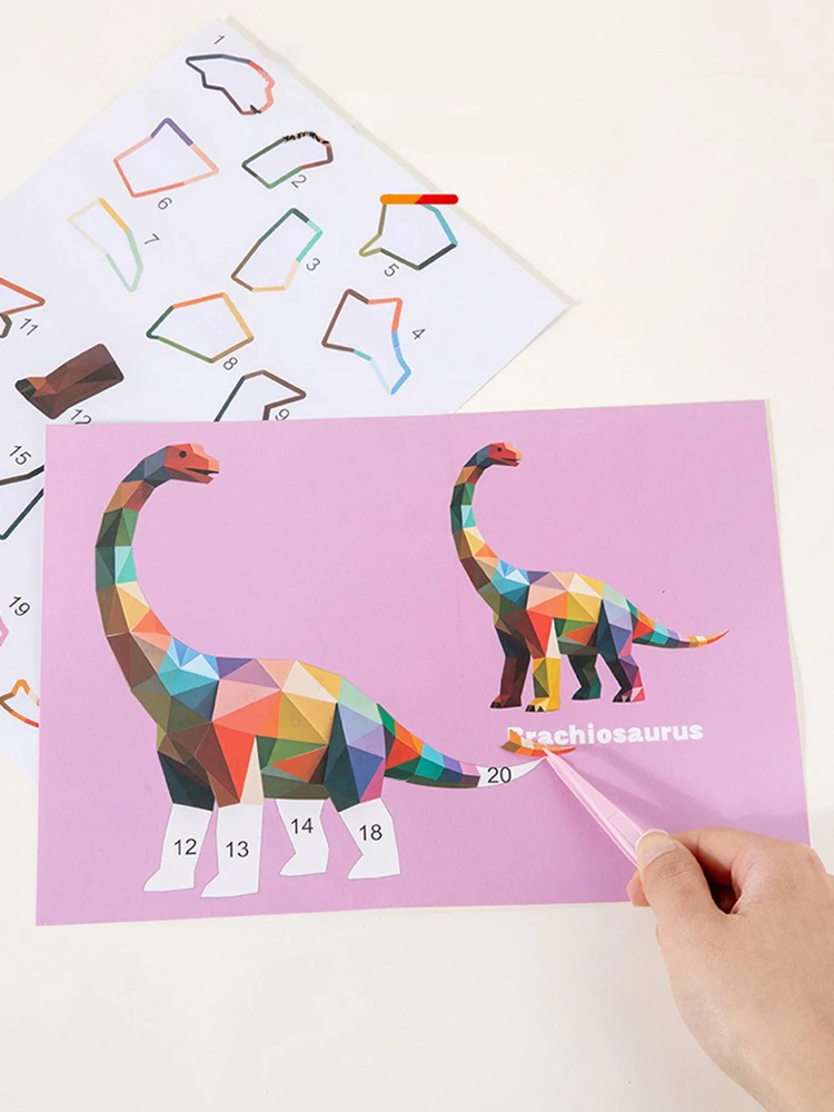 Puzzles d'autocollants géométriques : détail