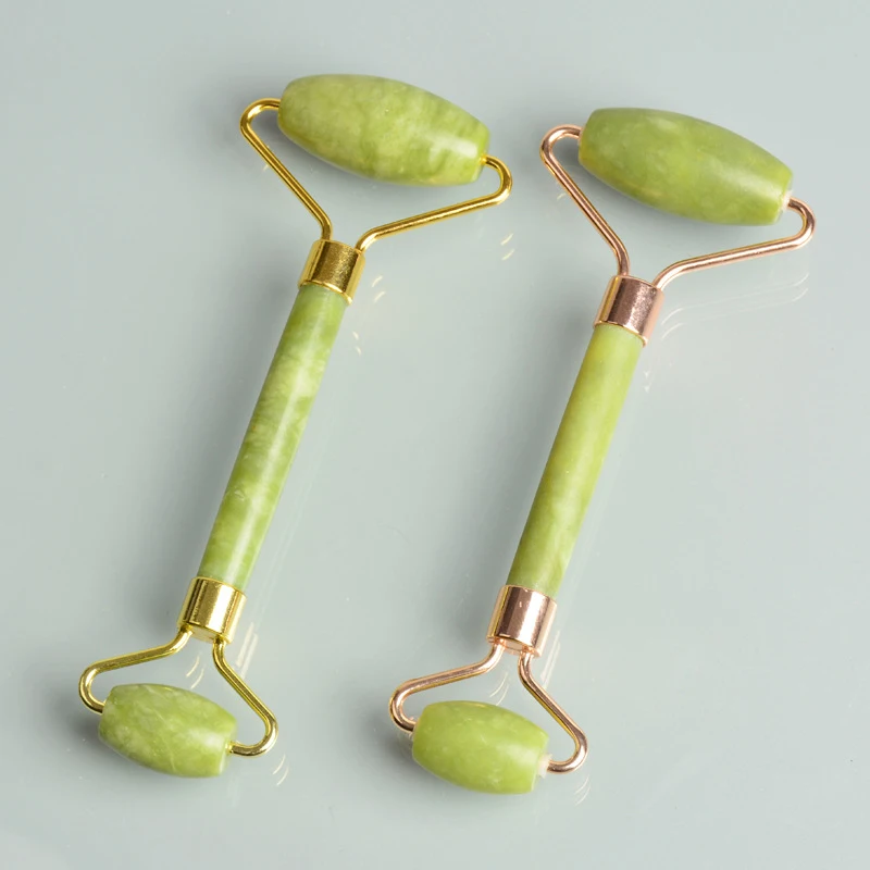 Rouleau de jade et gua sha, set de massage : détail