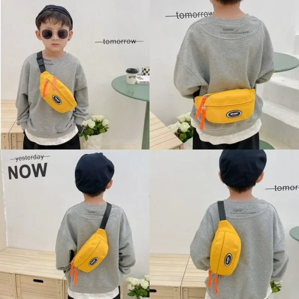 Sac banane enfant en toile : détail