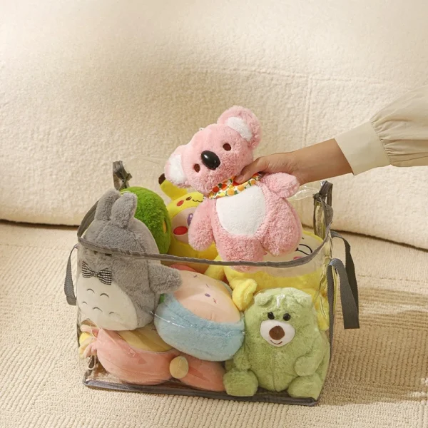 Sac de rangement transparent pour peluches : détail