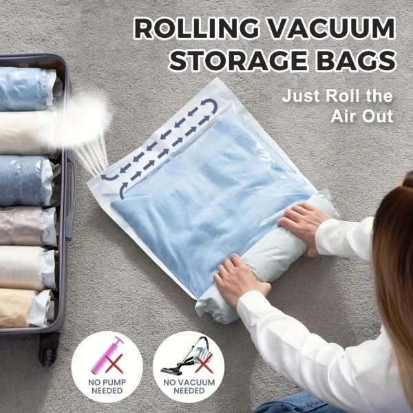 Sacs sous vide de voyage à rouler, lot de 2