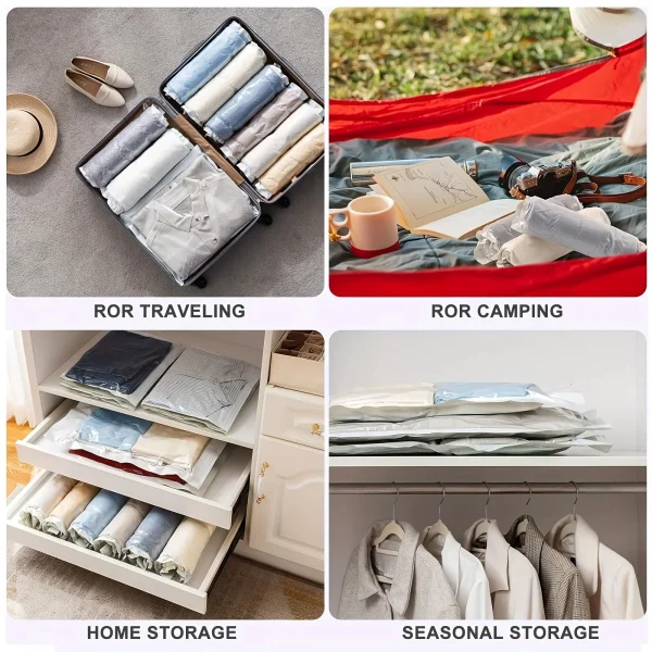 Sacs sous vide de voyage à rouler, lot de 2 : détail