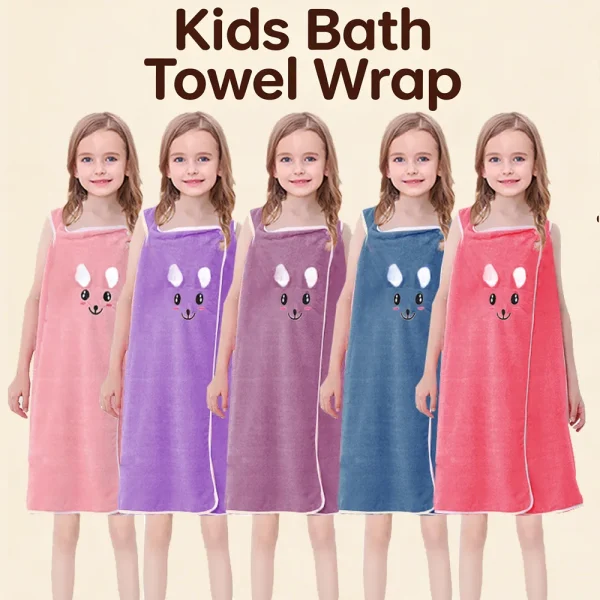 Serviette-robe de bain lapin pour fille