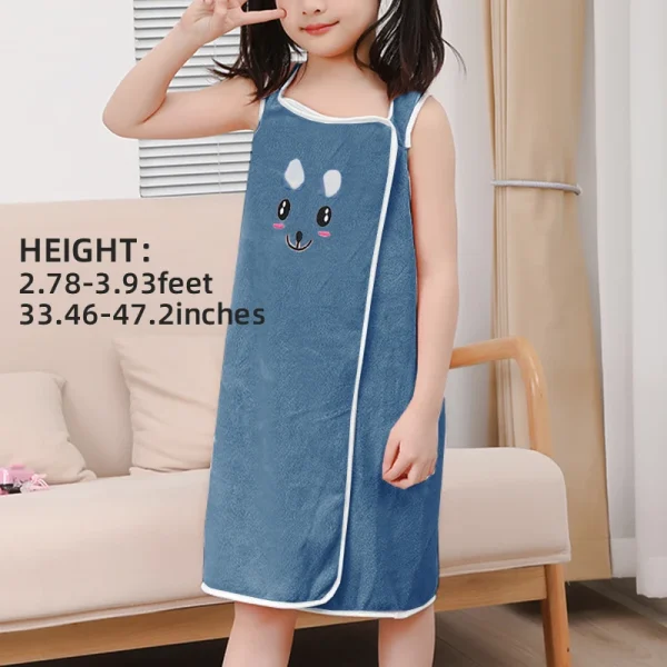 Serviette-robe de bain lapin pour fille : détail