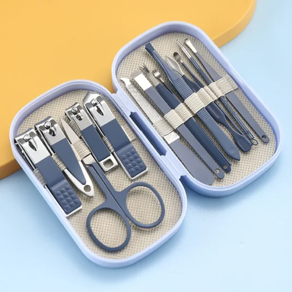 Set de manucure et pédicure 14 pièces, étui zippé : détail