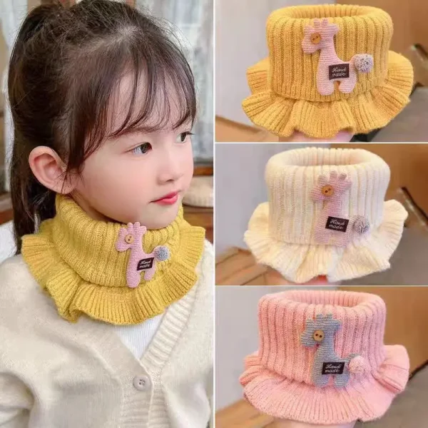 Snood enfant à volants et girafe