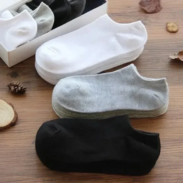 Socquettes en coton, lot de 5 ou 10 paires