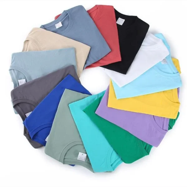 T-shirt en coton épais, col rond, 14 couleurs