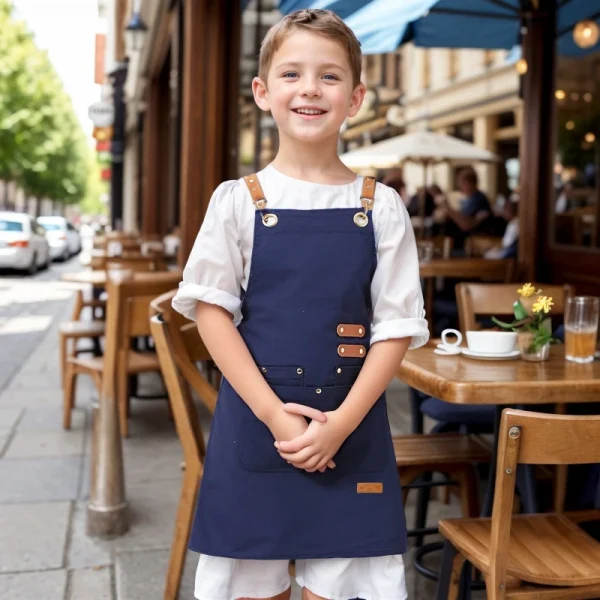 Tablier enfant multi-poches en toile : détail