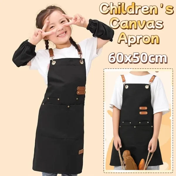 Tablier enfant en toile réglable : détail