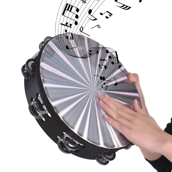 Tambourin noir à peau rayonnante