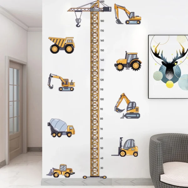 Toise murale grue et engins de chantier
