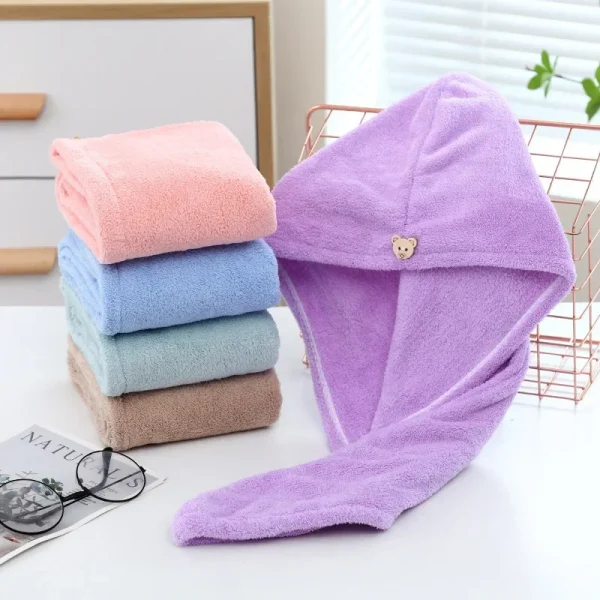 Turban sèche-cheveux en microfibre